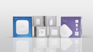 The new range of SmartThings devices, including the second generation hub.