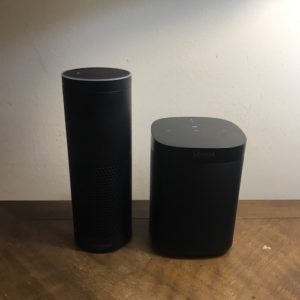 Amazon Echo and Sonos One Wireless Speaker.