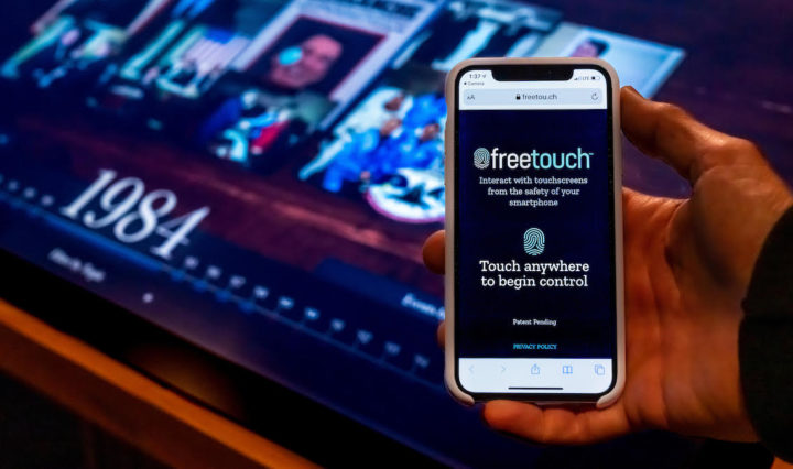Freetouch allows personal devices to control public touchscreens.